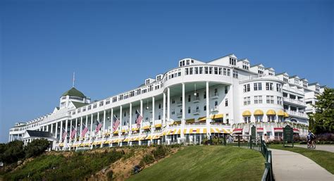 Mackinac grand hotel - The Spring on Mackinac experience can also be booked by calling Grand Hotel Reservations at 1-800-334-7263. View Grand Hotel Policies and Information >>. *Subject to Michigan 6% sales tax, 3% Mackinac Island assessment, 19.5% resort fee and a $15.00 per person, per stay, baggage-handling charge. Regular children’s rates apply.